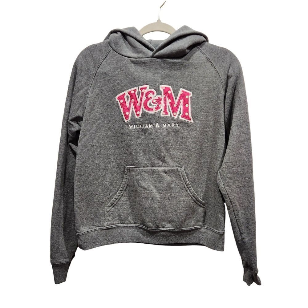 Vintage Jansport William & Mary Embroidered Logo Monogram Hoodie Sweatshirt, M